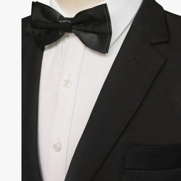 Solid Color Pre-tied Bow Tie Adjustable Bowtie Black Klikel Burlet NEW - Picture 3 of 4